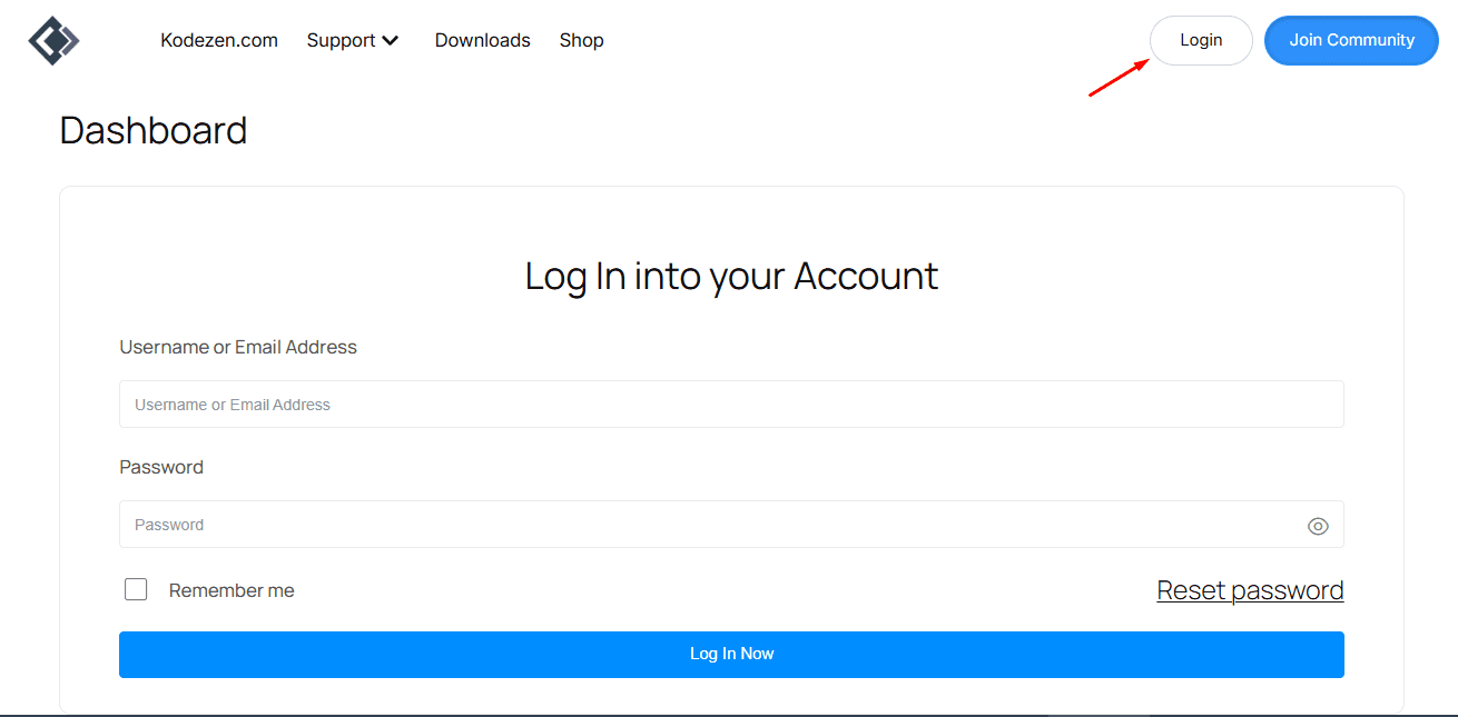 Log in