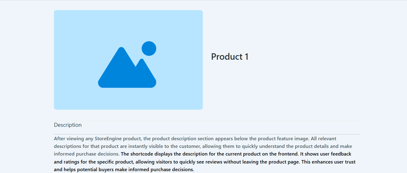 single product description