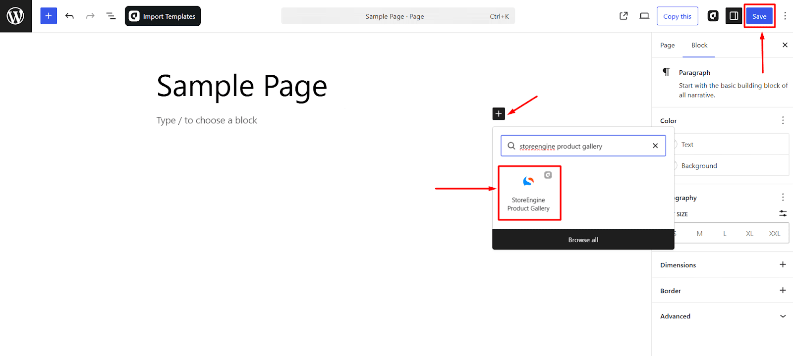 StoreEngine Product Gallery Block
