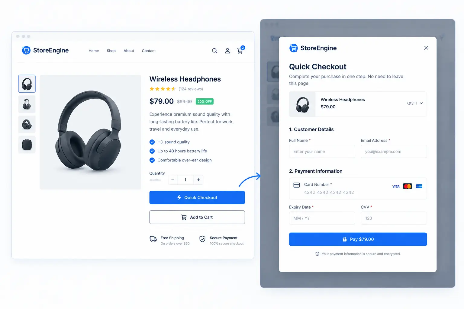 Quick Checkout Optimization Store Mockup