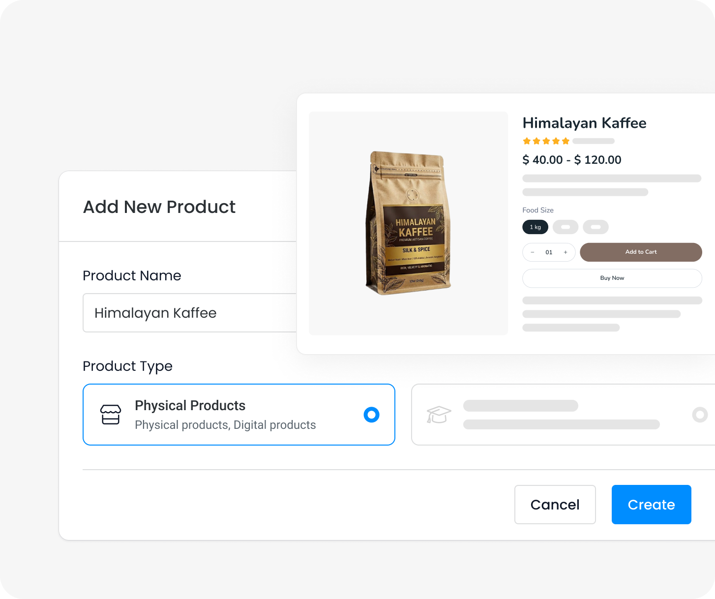 Add products & stock