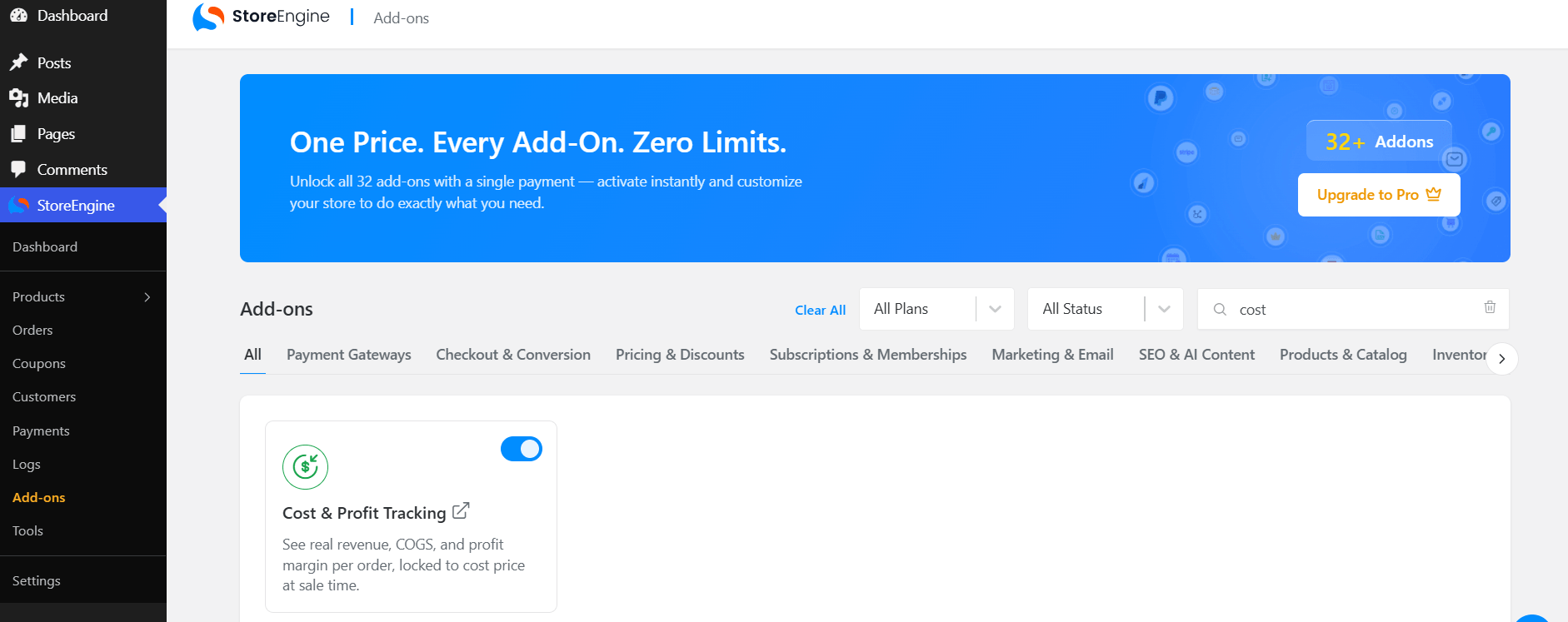 StoreEngine → Add-ons