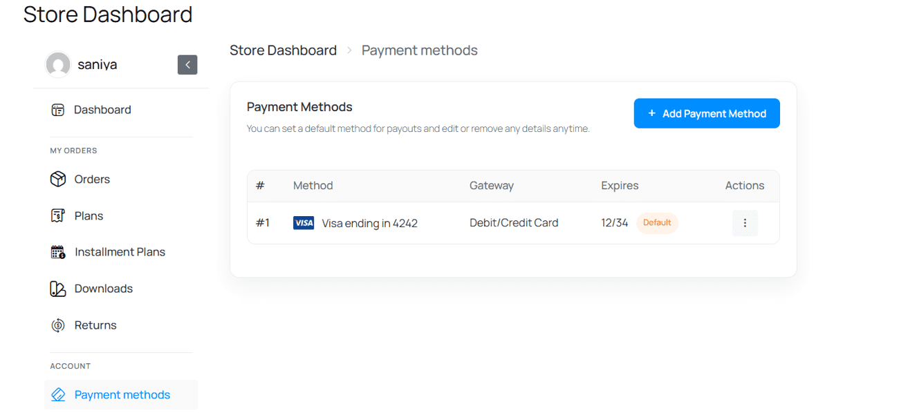 Store Dashboard
