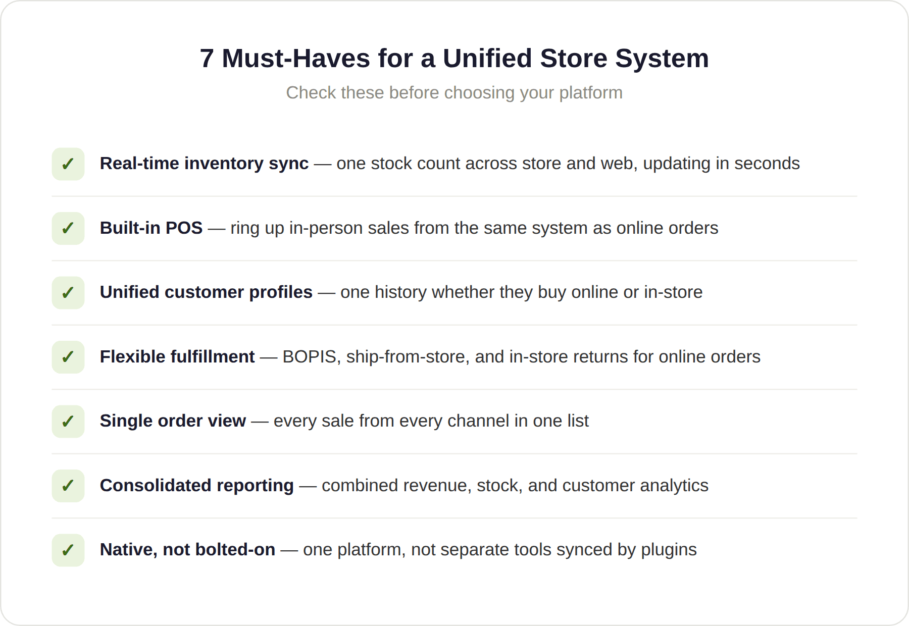 Unified Store System