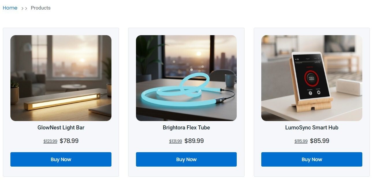 Shop page