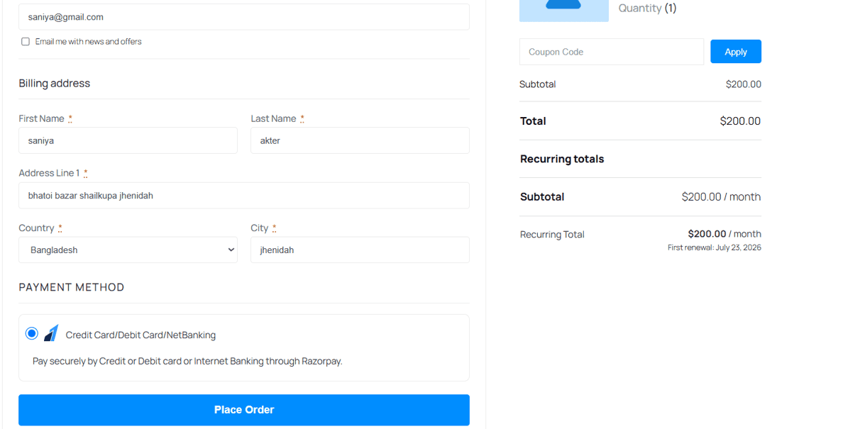 checkout page Billing Details checkout page Billing Details