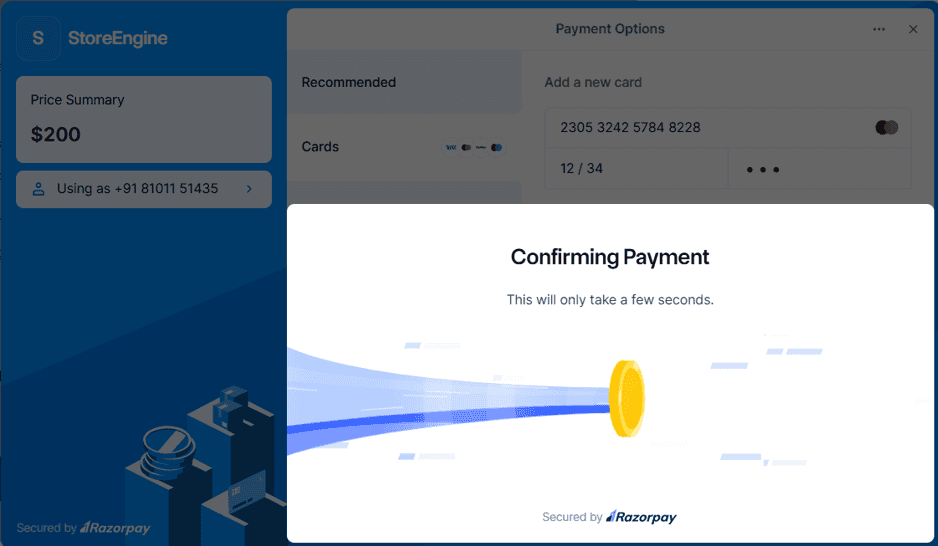 Confirming Payment Confirming Payment
