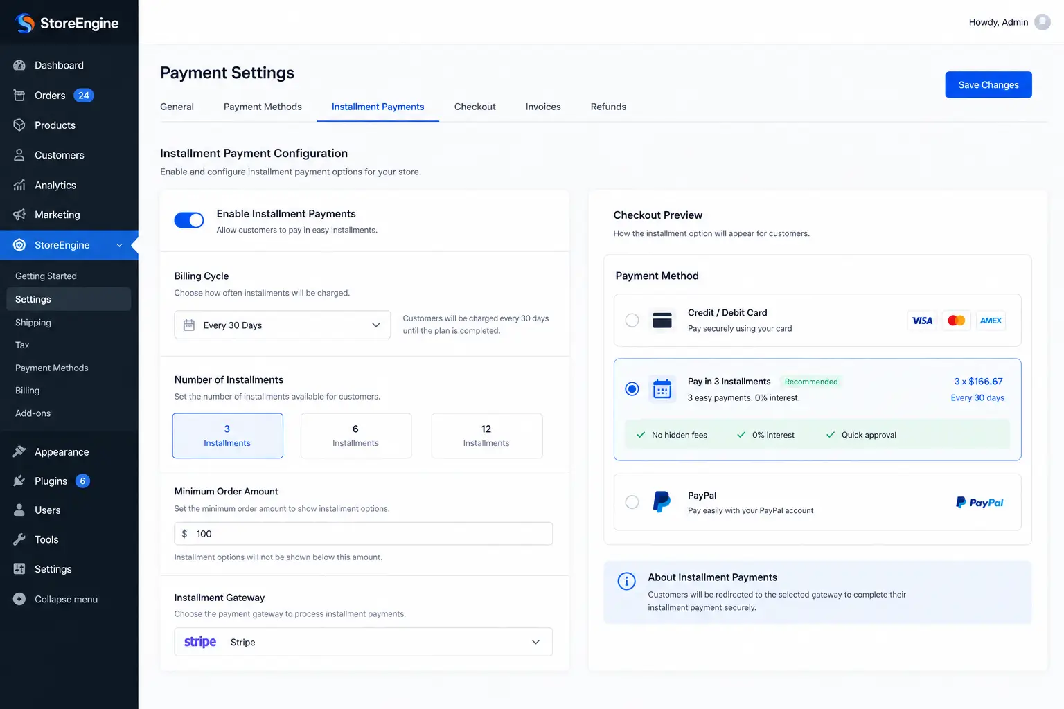 StoreEngine's payment settings StoreEngine's payment settings