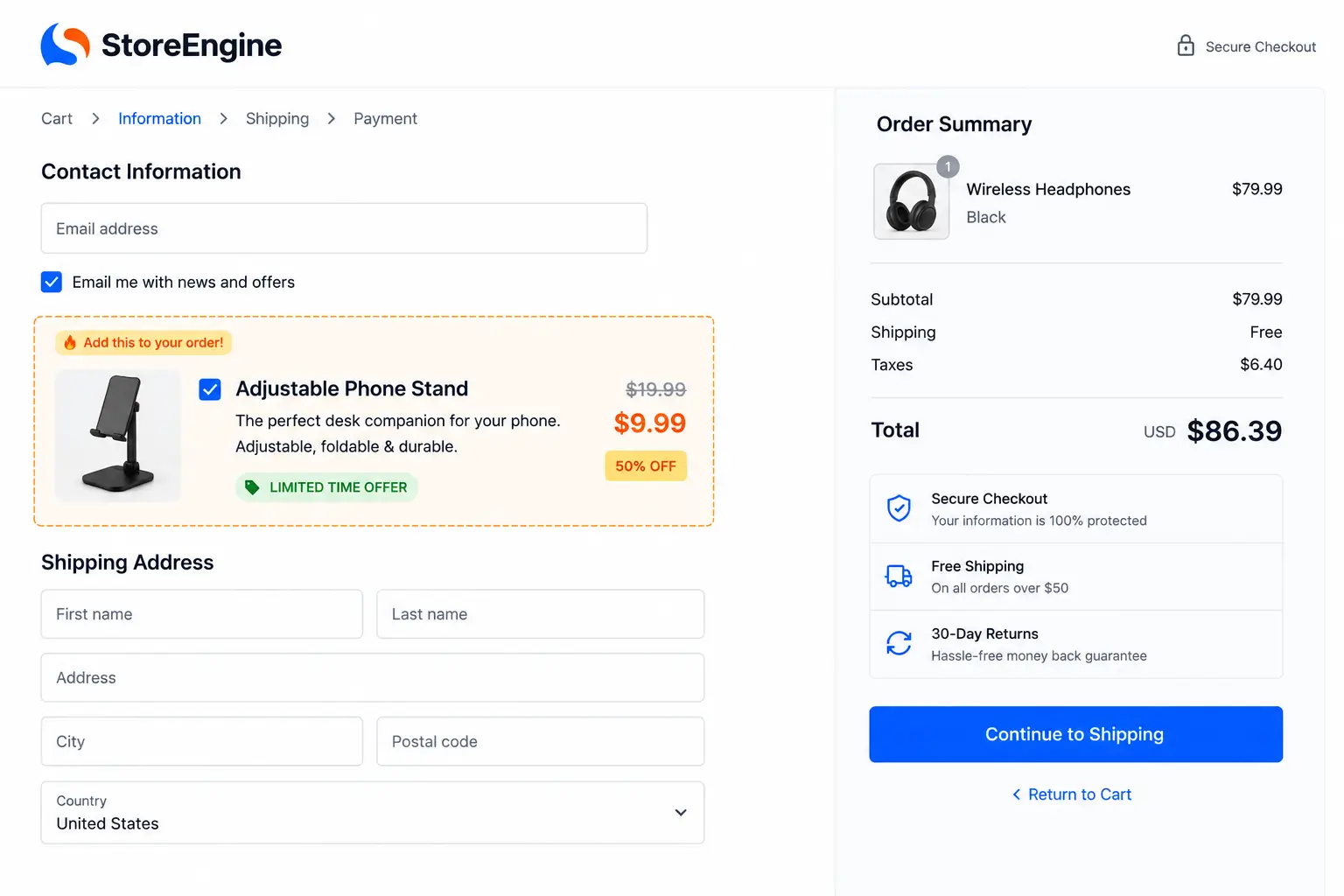 StoreEngine Order Summary StoreEngine Order Summary