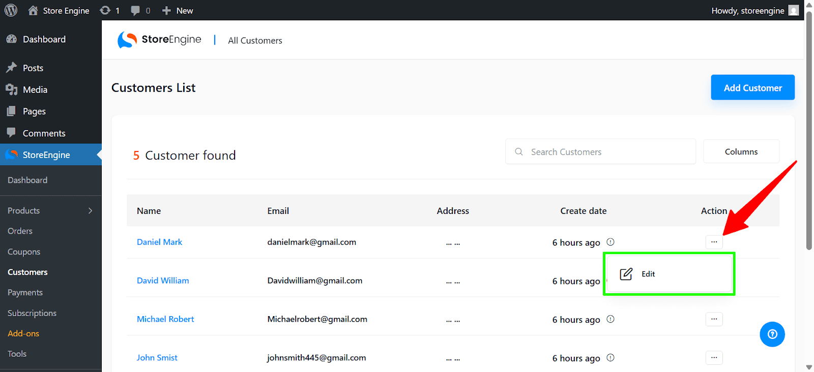 Manage Existing Customers