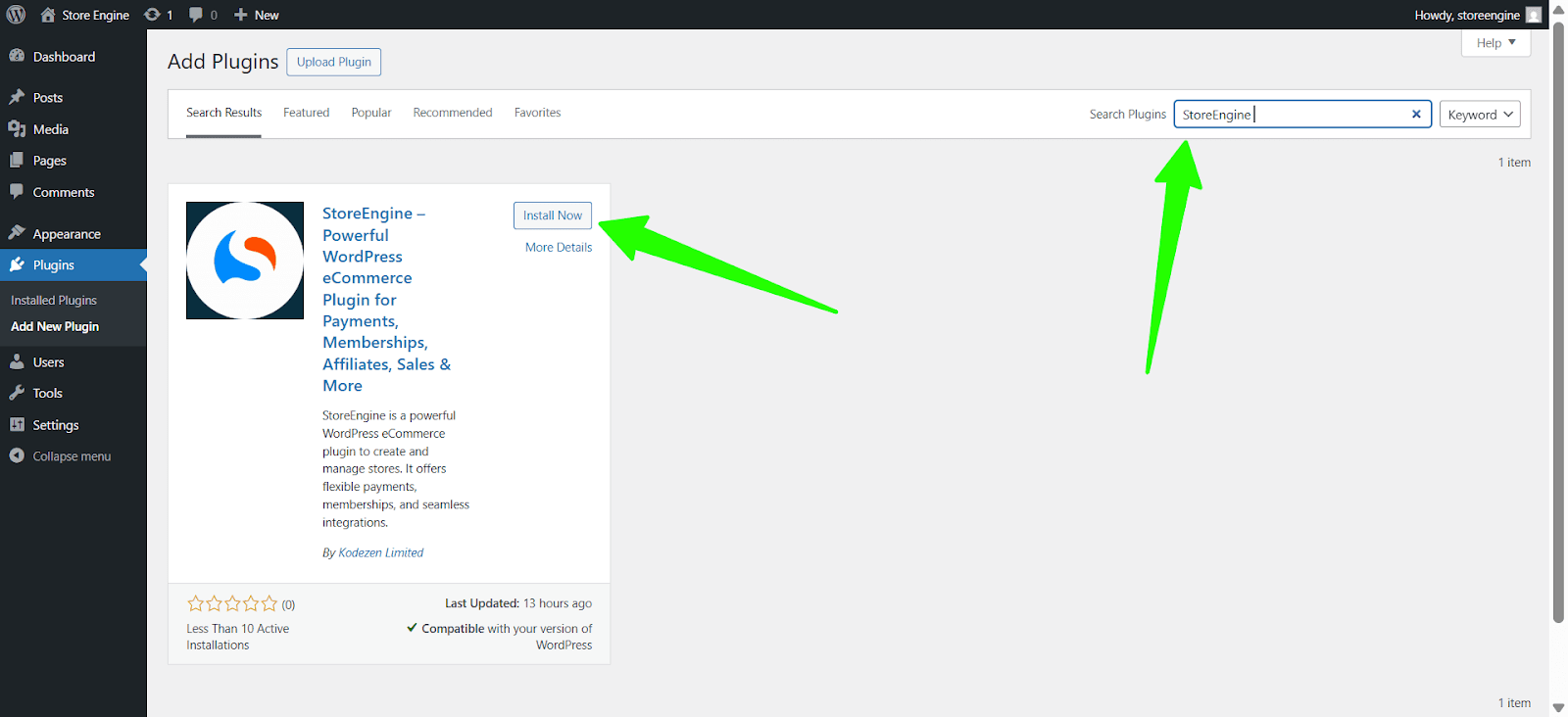 Search for StoreEngine.
