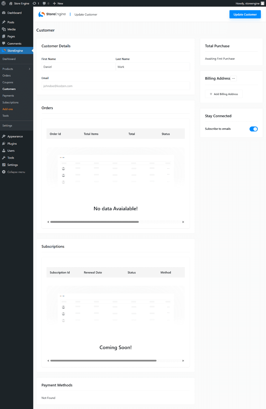 View Customer Details