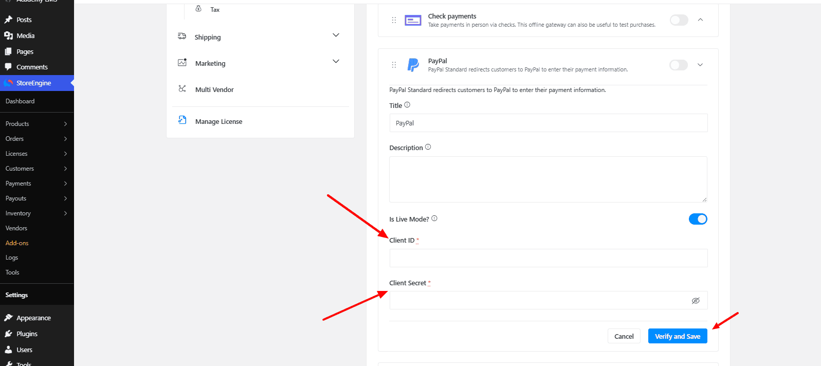 Configure PayPal Settings