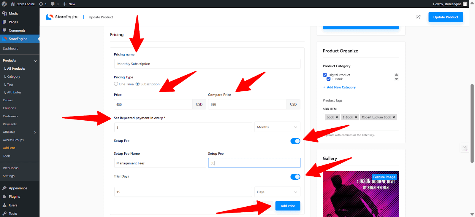 Customize subscription pricing