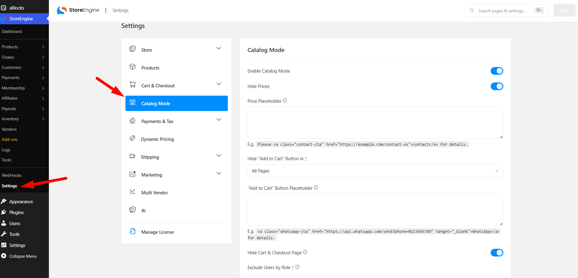 Configure Catalog Mode Configure Catalog Mode