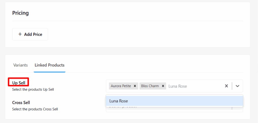 Add Upsell Products