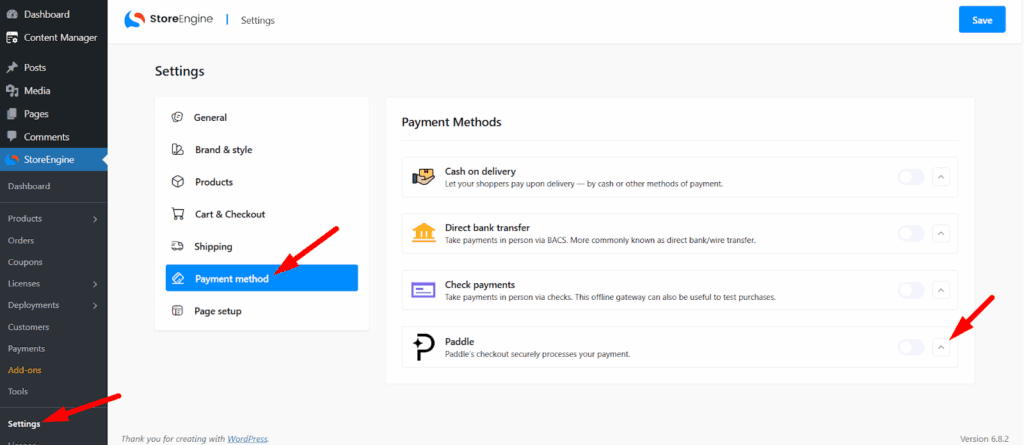 Configuring Paddle Payments