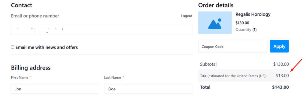 Prices Entered with Tax