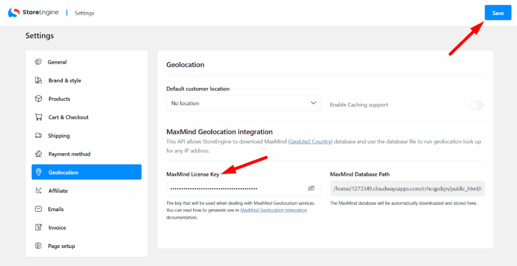 Copy and save your license key