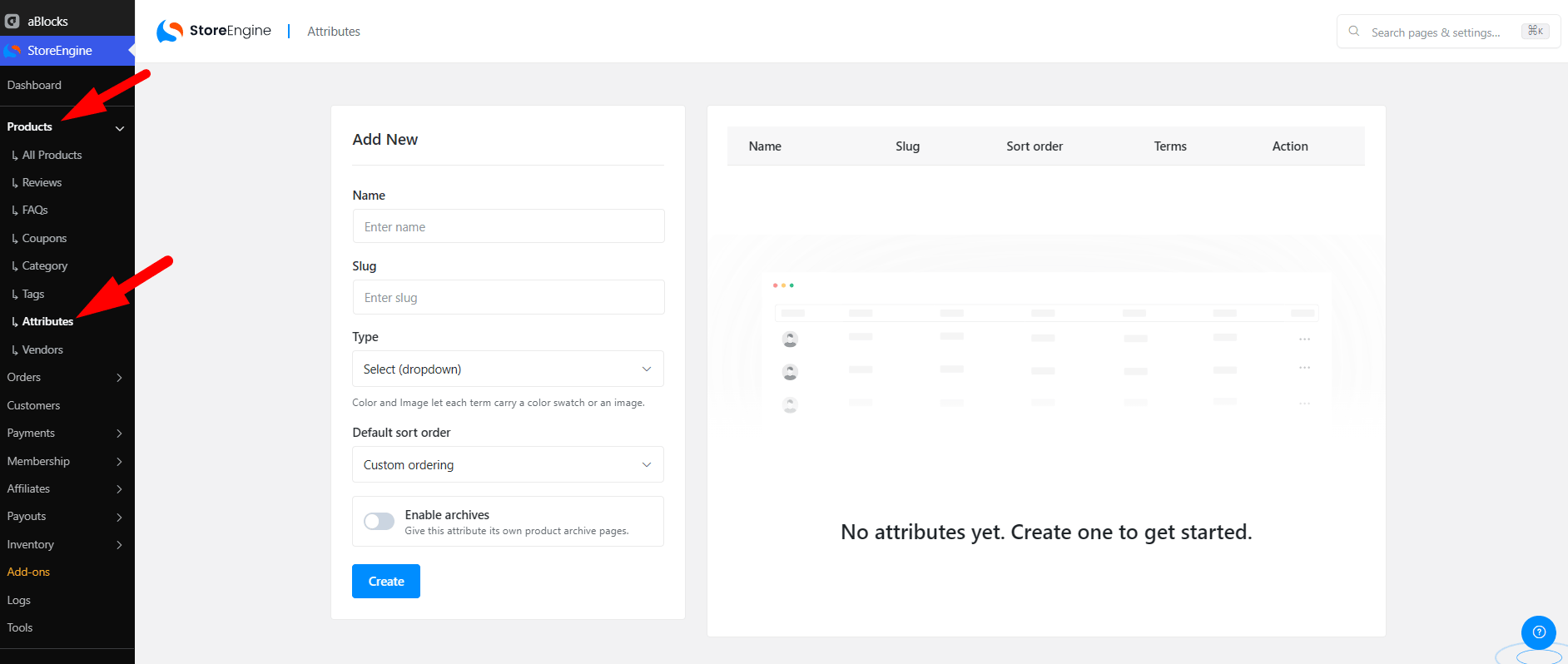 Attributes in StoreEngine Attributes in StoreEngine