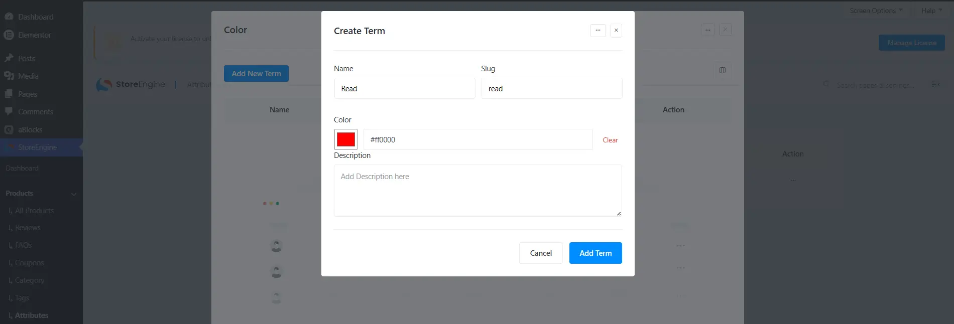 Create Term Create Term
