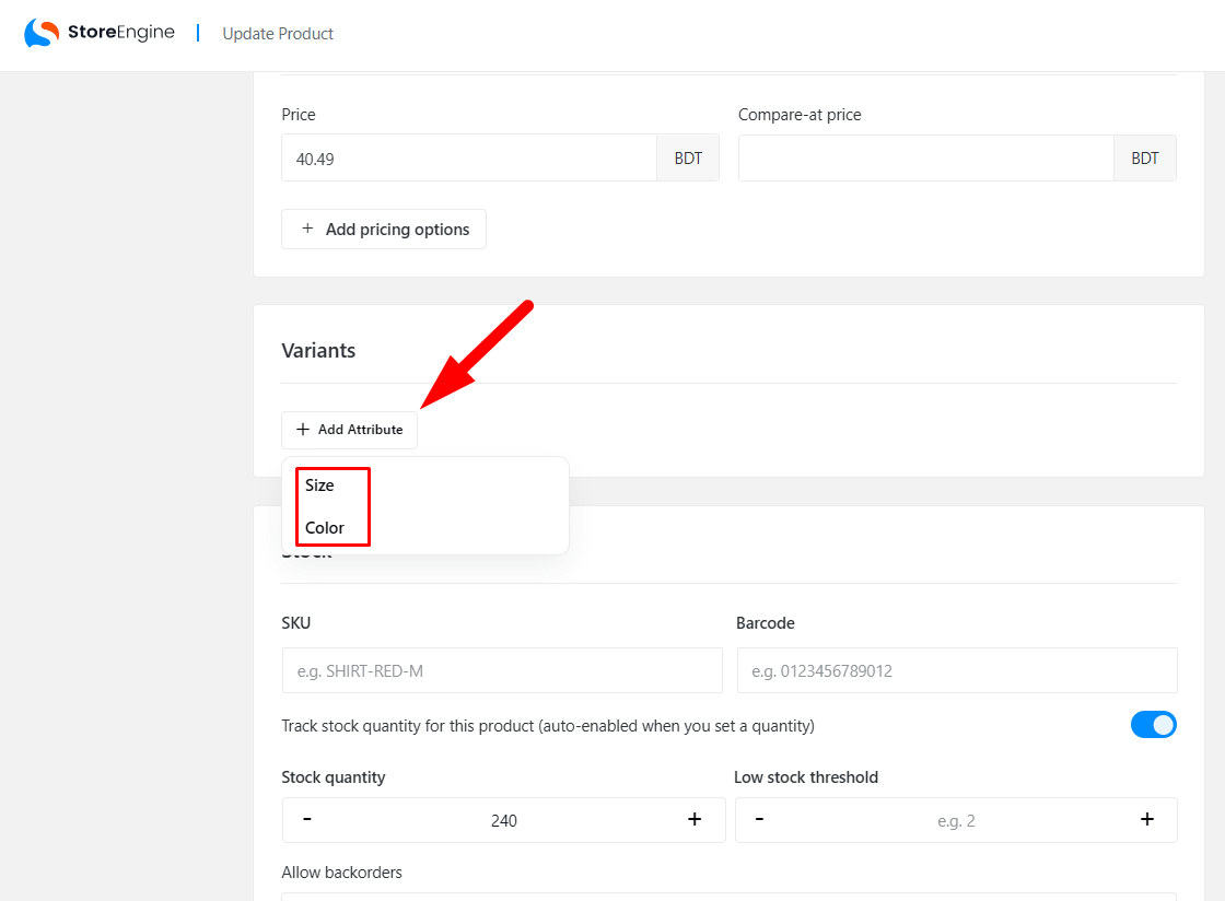 Adding Product Variations to a Product Adding Product Variations to a Product