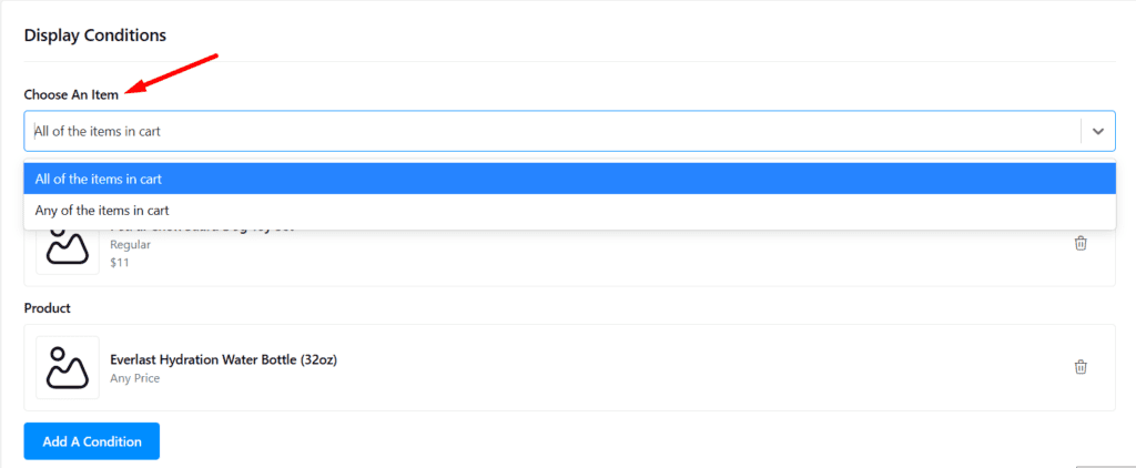 Click Add A Condition