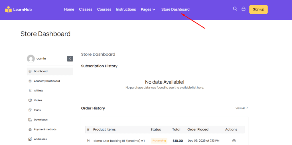 Customers Access the Dashboard