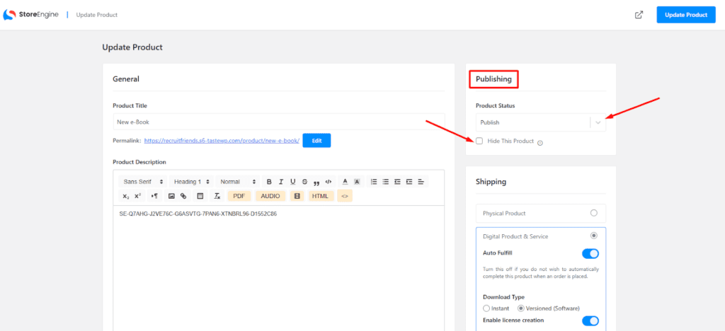 Finalize and Publish the Product
