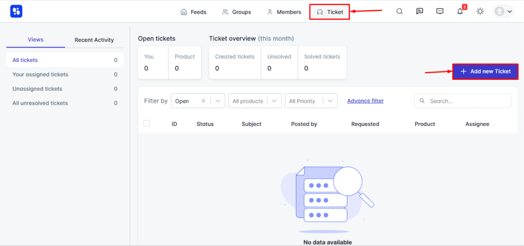 Open the Ticket Form