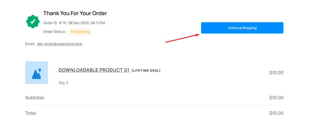 StoreEngine_Continue_Shopping