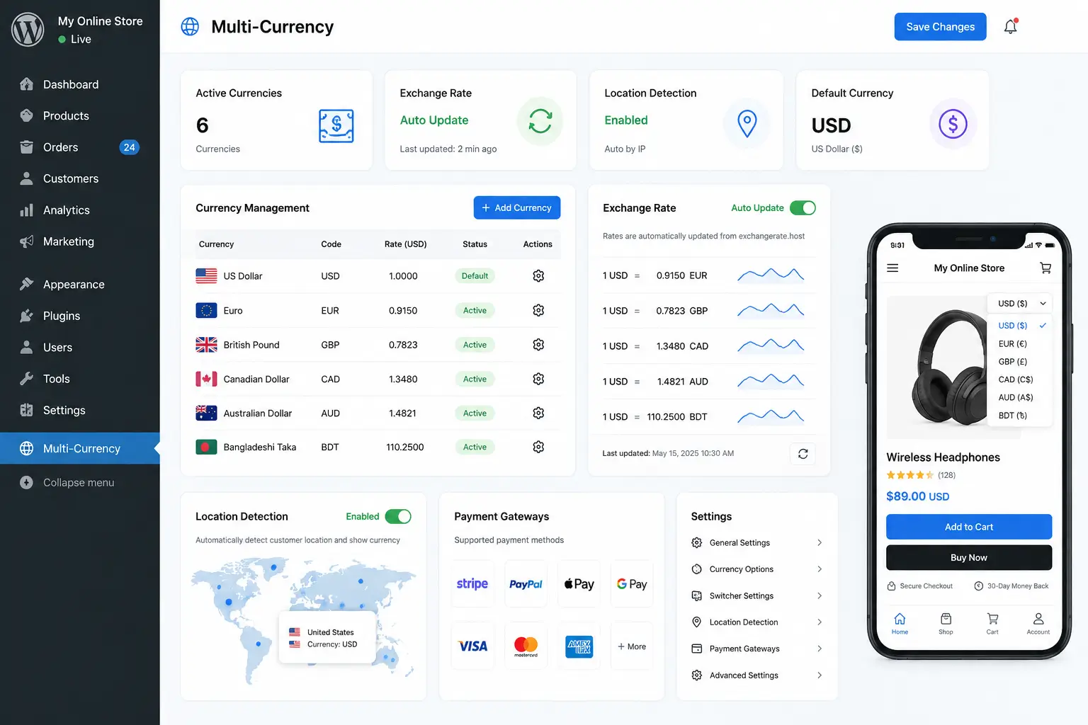 Multi-Currency Plugin Multi-Currency Plugin