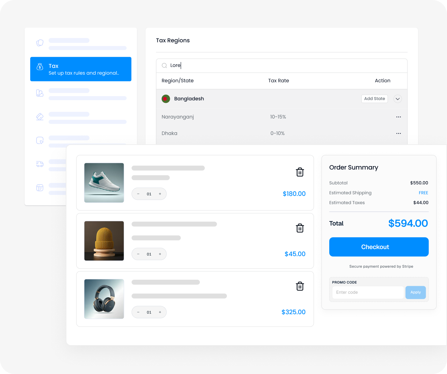 Configure shipping & tax