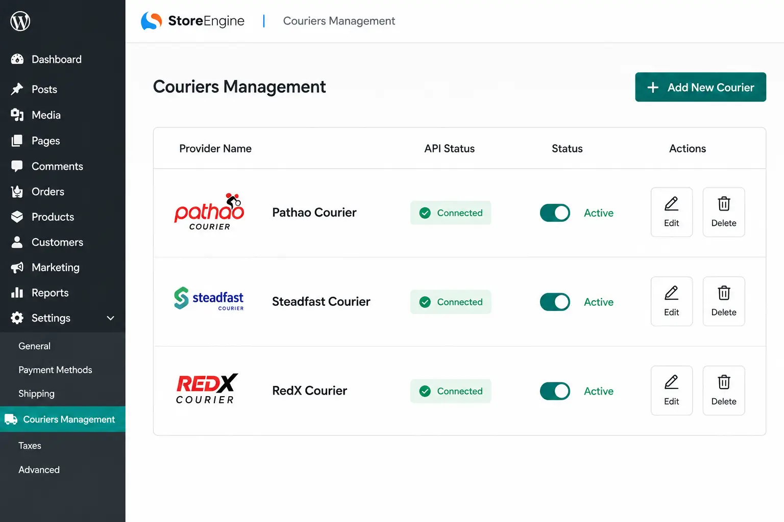 StoreEngine's Couriers Management Works