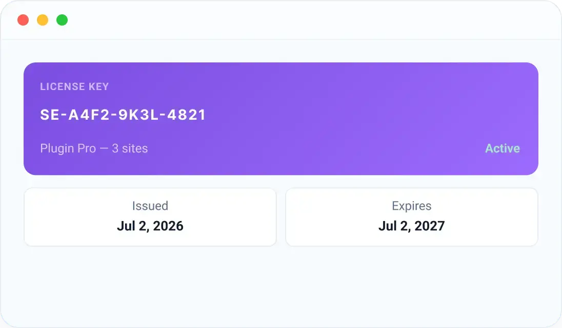 License key management