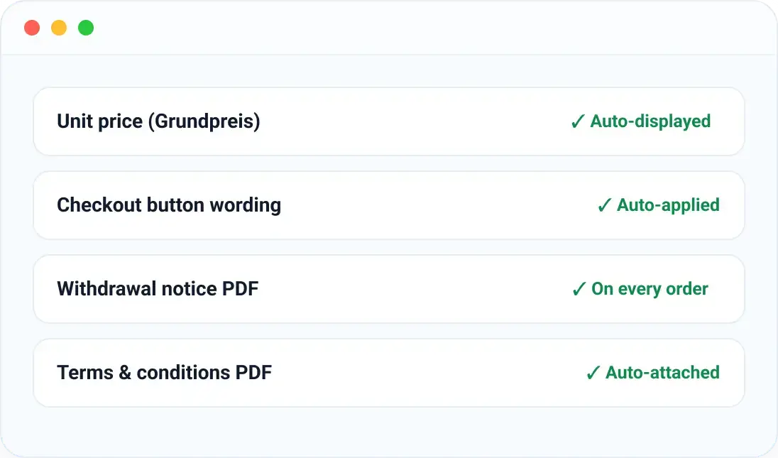 Built-in legal compliance Built-in legal compliance