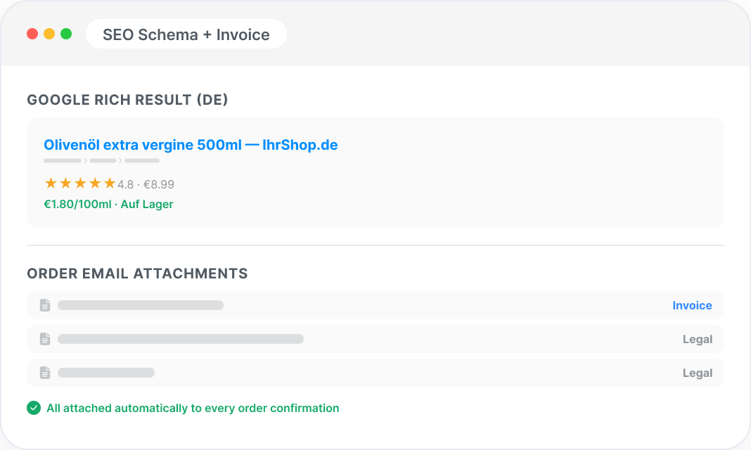 Seo Schema + Invoice