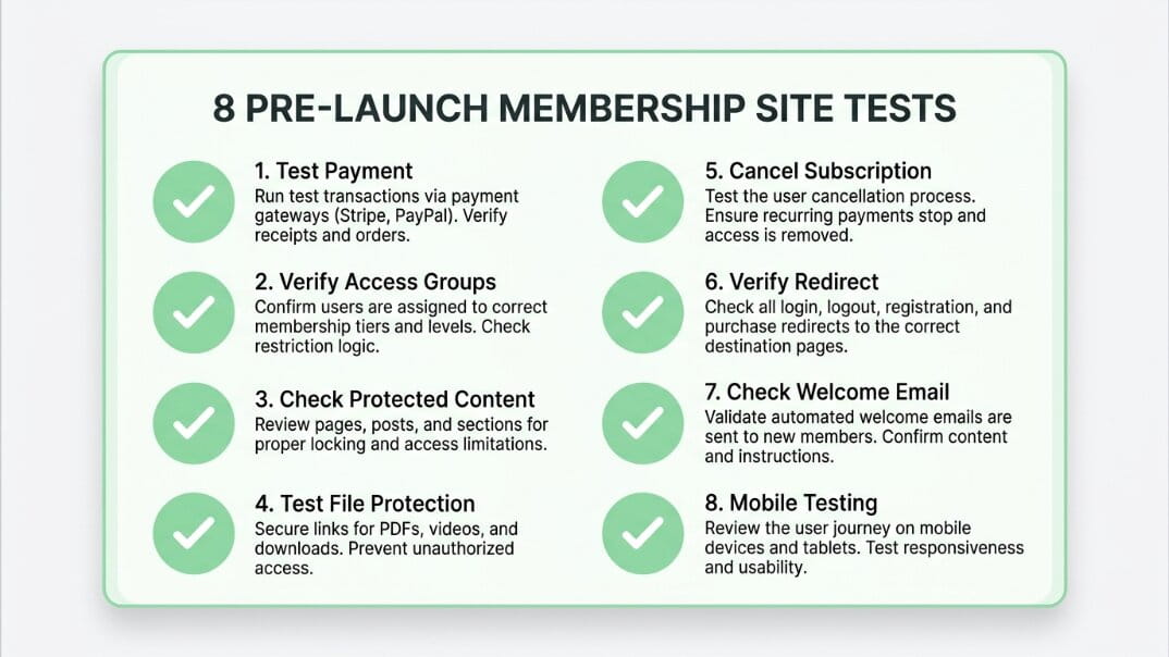Essential Membership Site Tests Essential Membership Site Tests