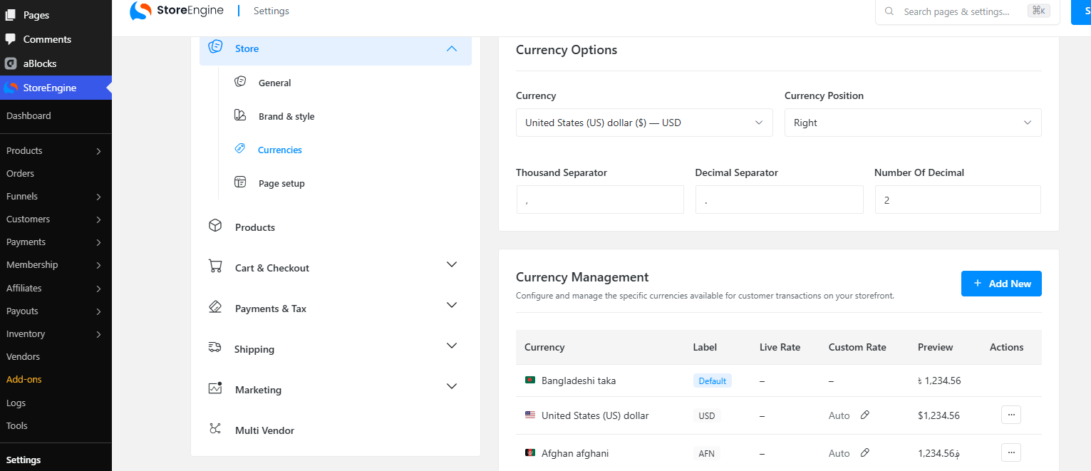 StoreEngine Base Currency StoreEngine Base Currency