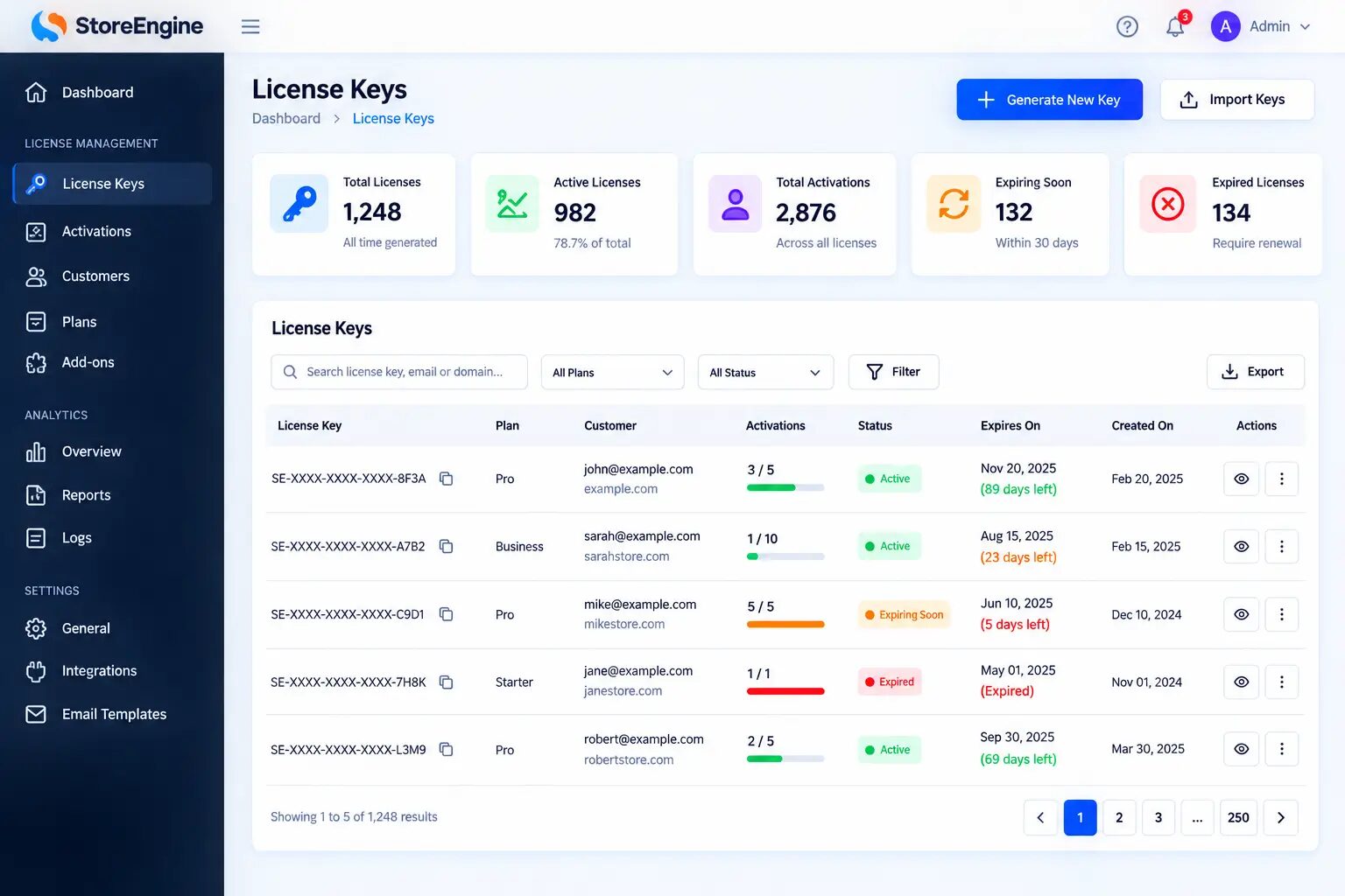 StoreEngine Licenses Keys