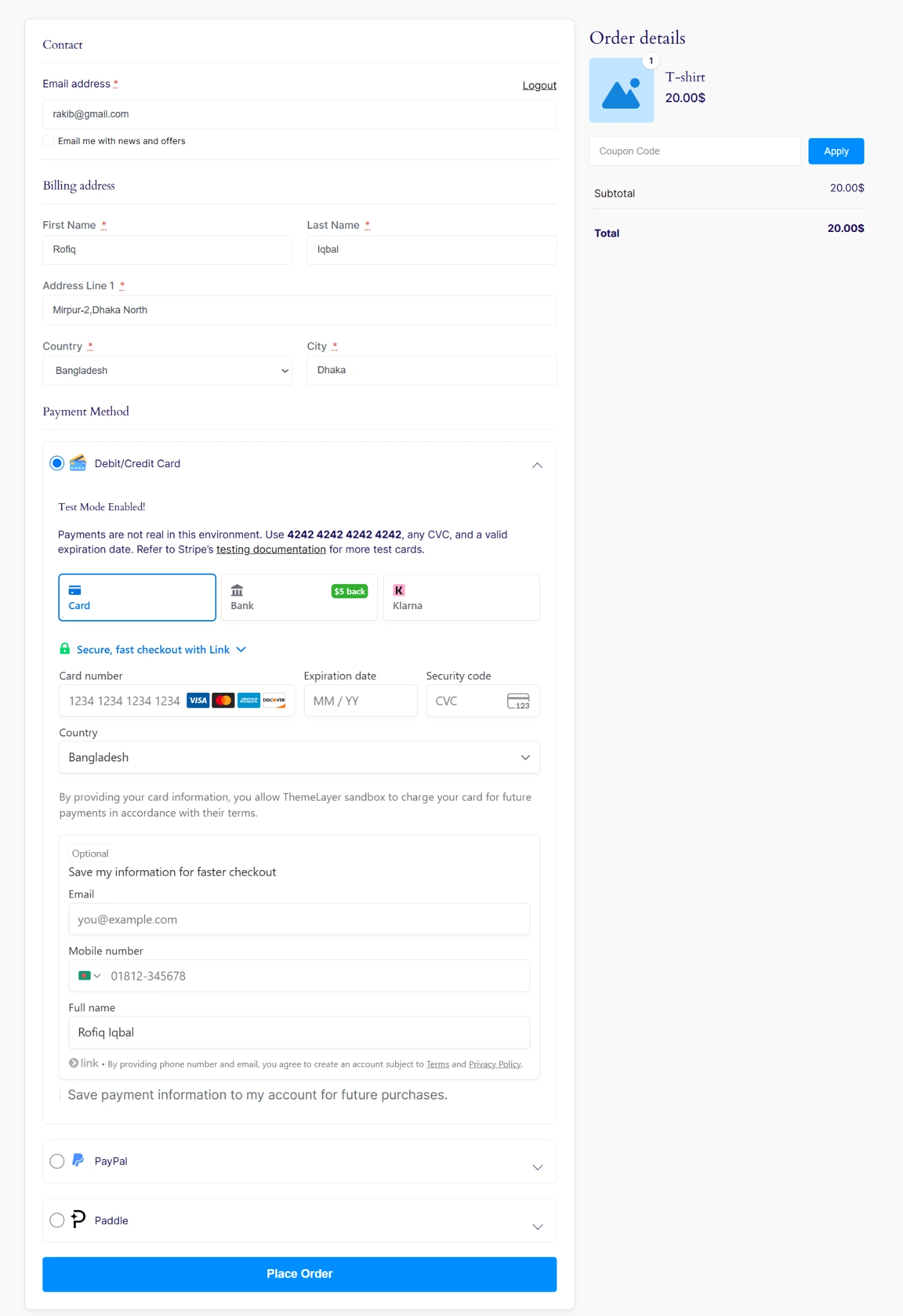 StoreEngine Order details