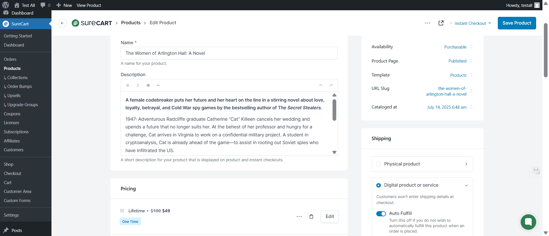 SureCart Product Editor